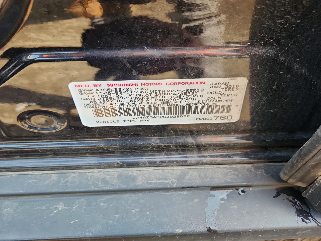 2016 MITSUBISHI OUTLANDER