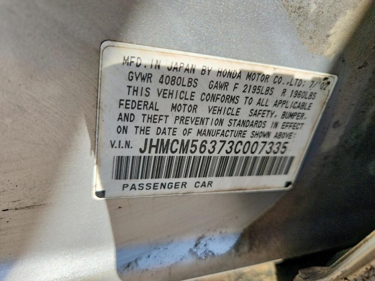 2003 HONDA ACCORD