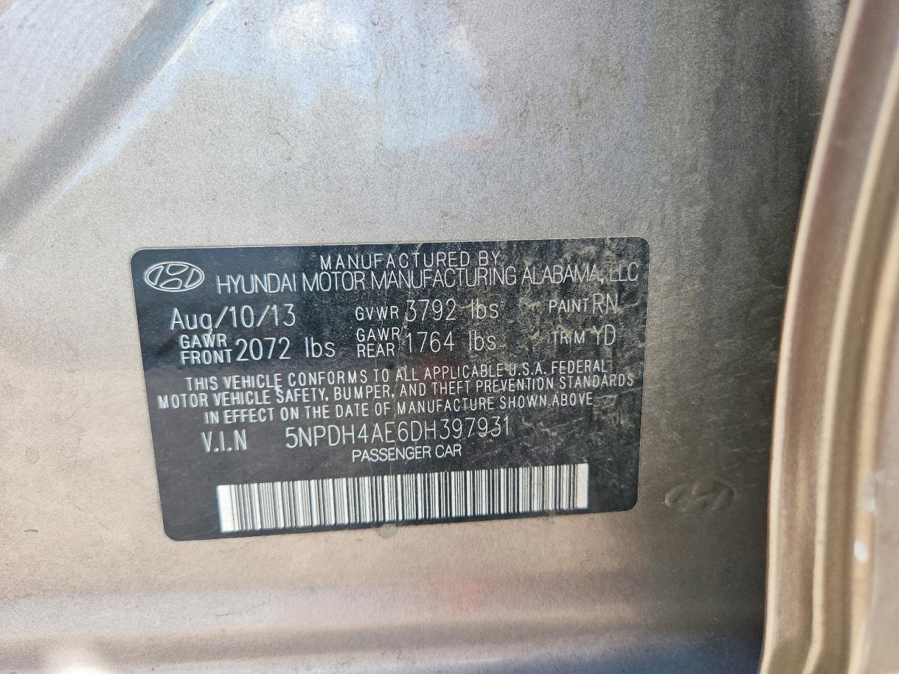 2013 HYUNDAI ELANTRA