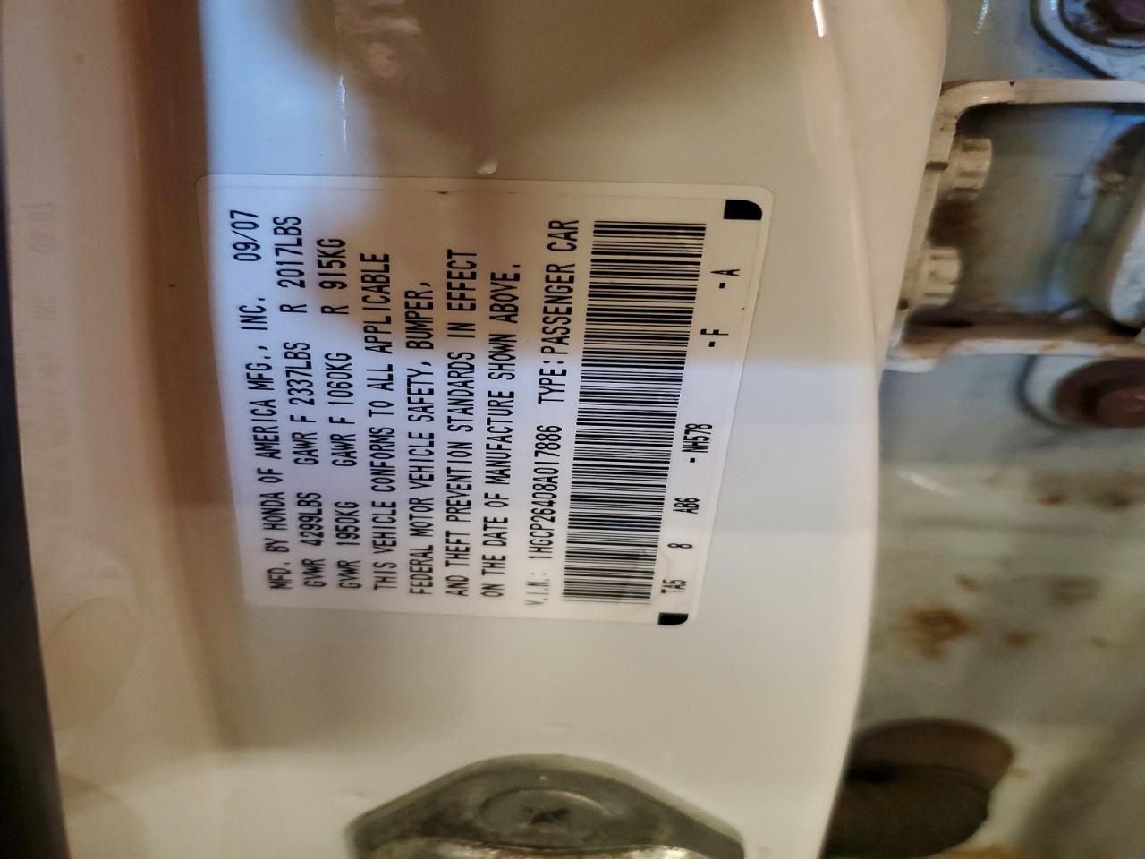 2008 HONDA ACCORD