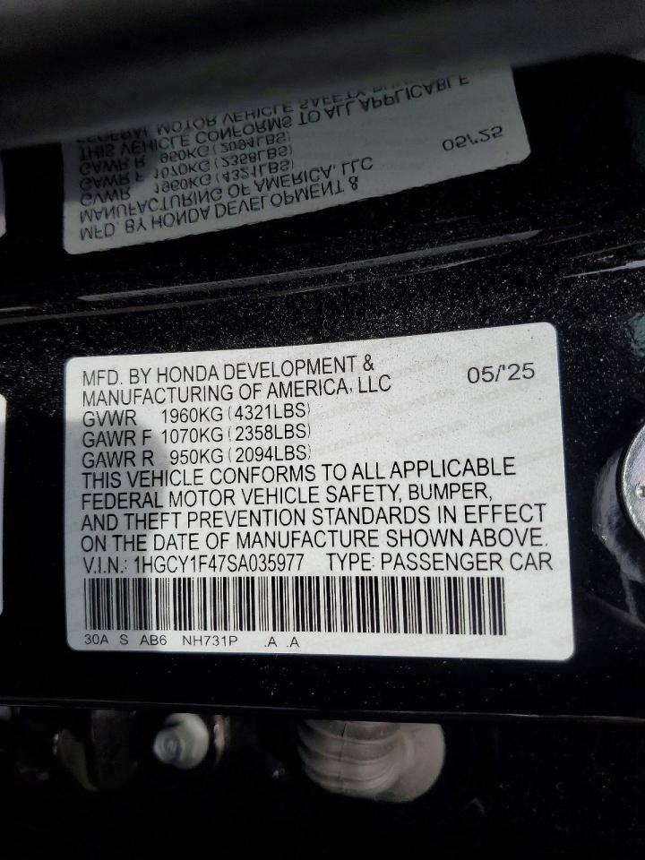 2025 HONDA ACCORD