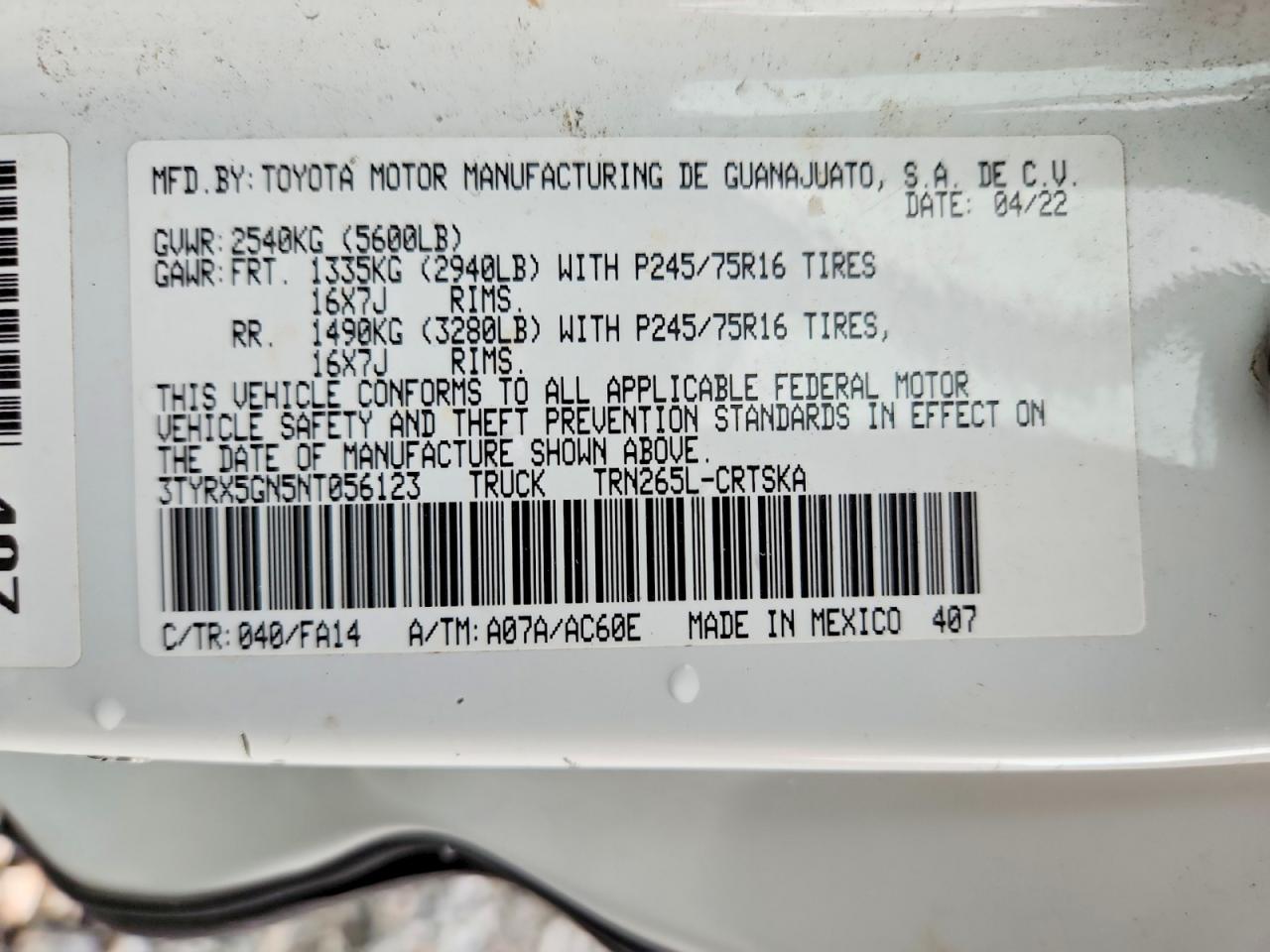 2022 TOYOTA TACOMA