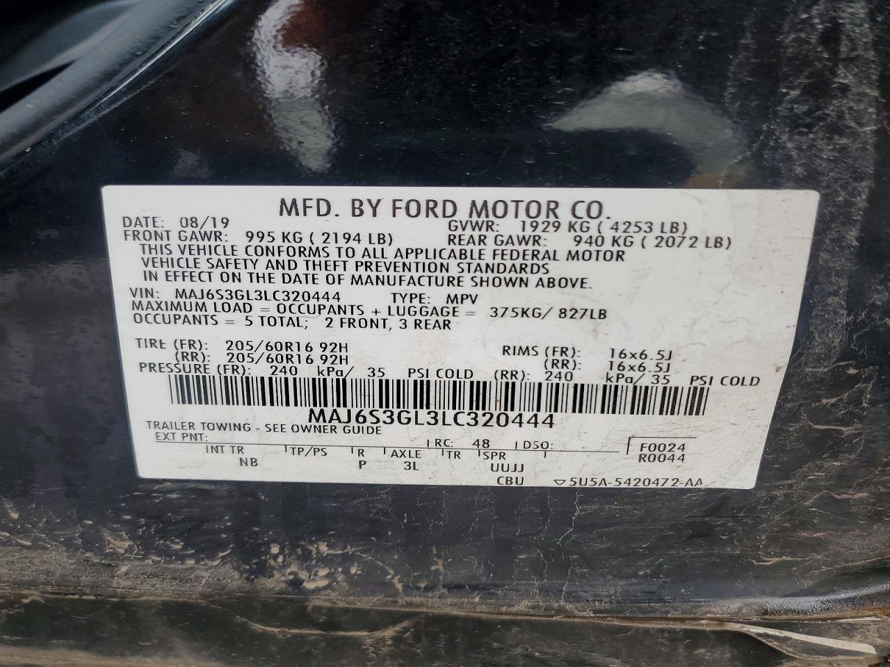2020 FORD ECOSPORT
