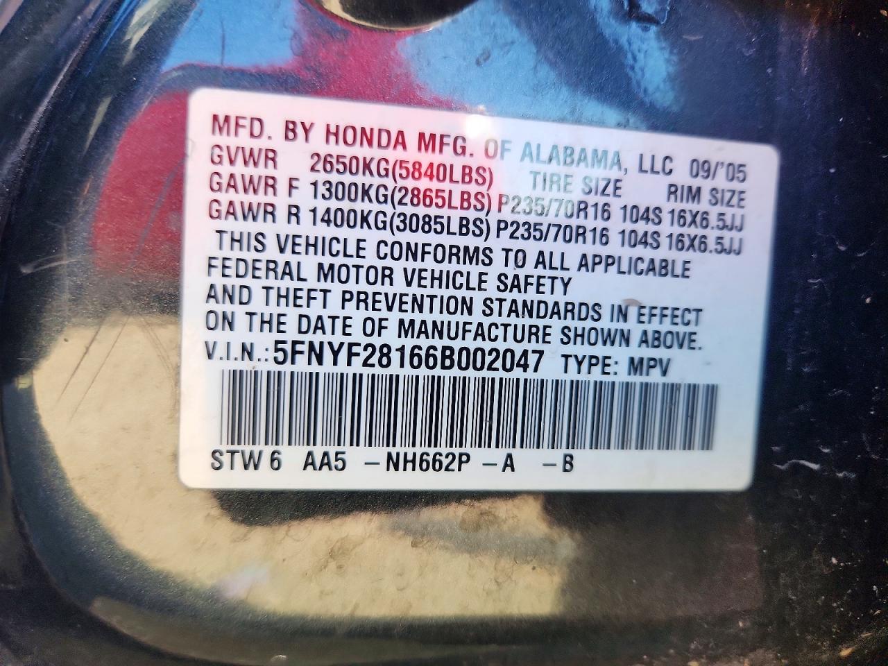 2006 HONDA PILOT