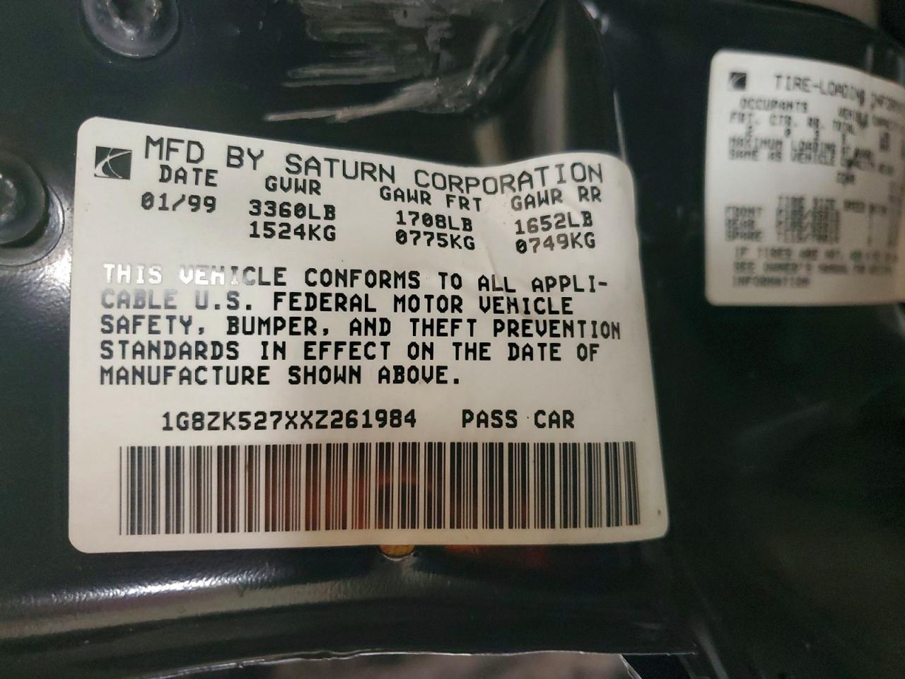 1999 SATURN SL/SL1/SL2