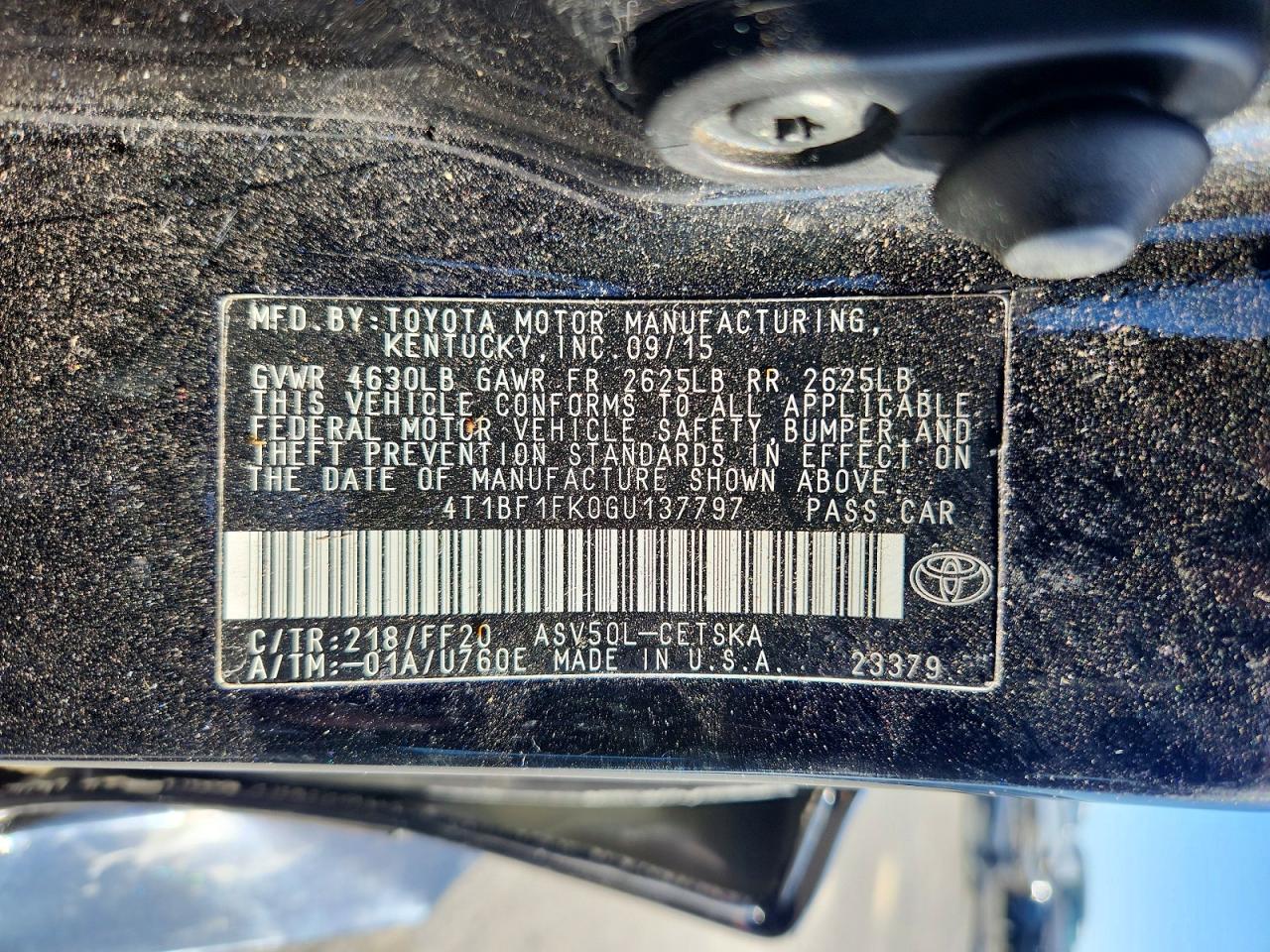 2016 TOYOTA CAMRY