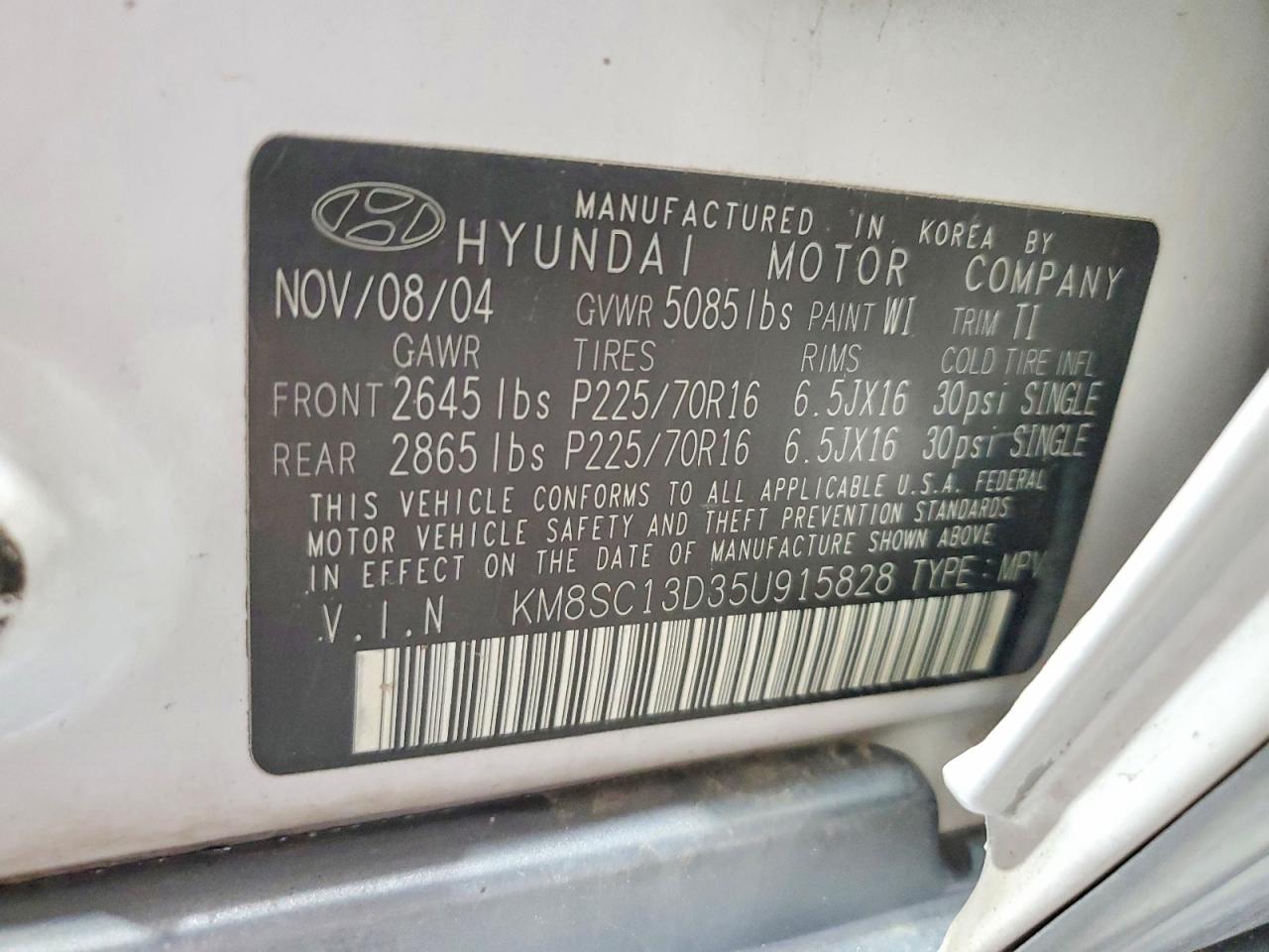 2005 HYUNDAI SANTA FE