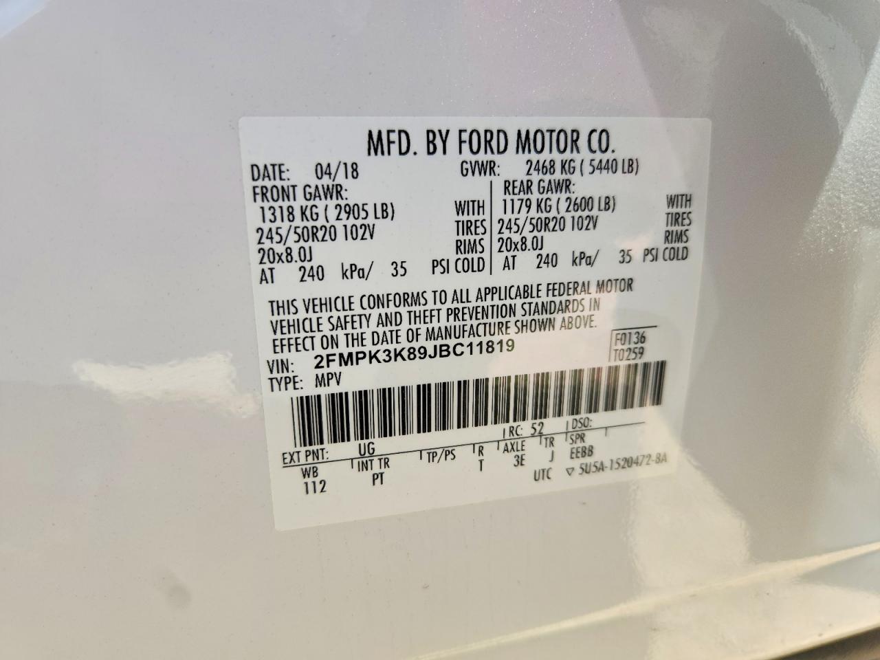 2018 FORD EDGE