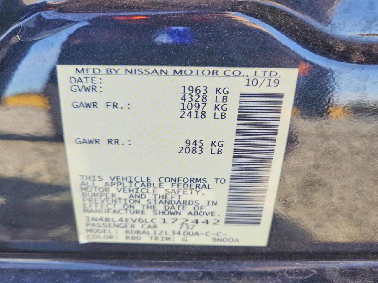 2020 NISSAN ALTIMA