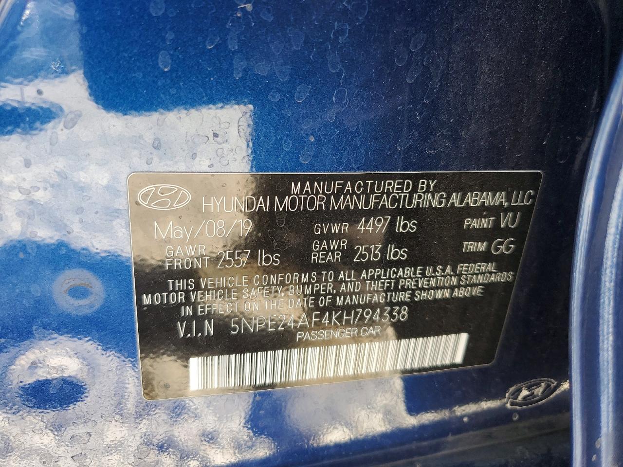 2019 HYUNDAI SONATA
