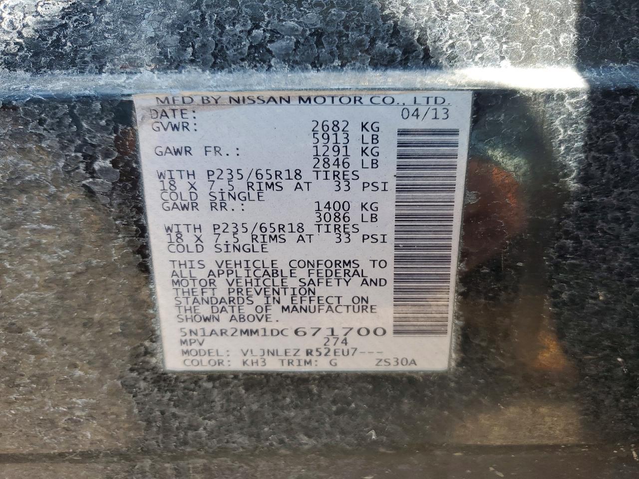 2013 NISSAN PATHFINDER