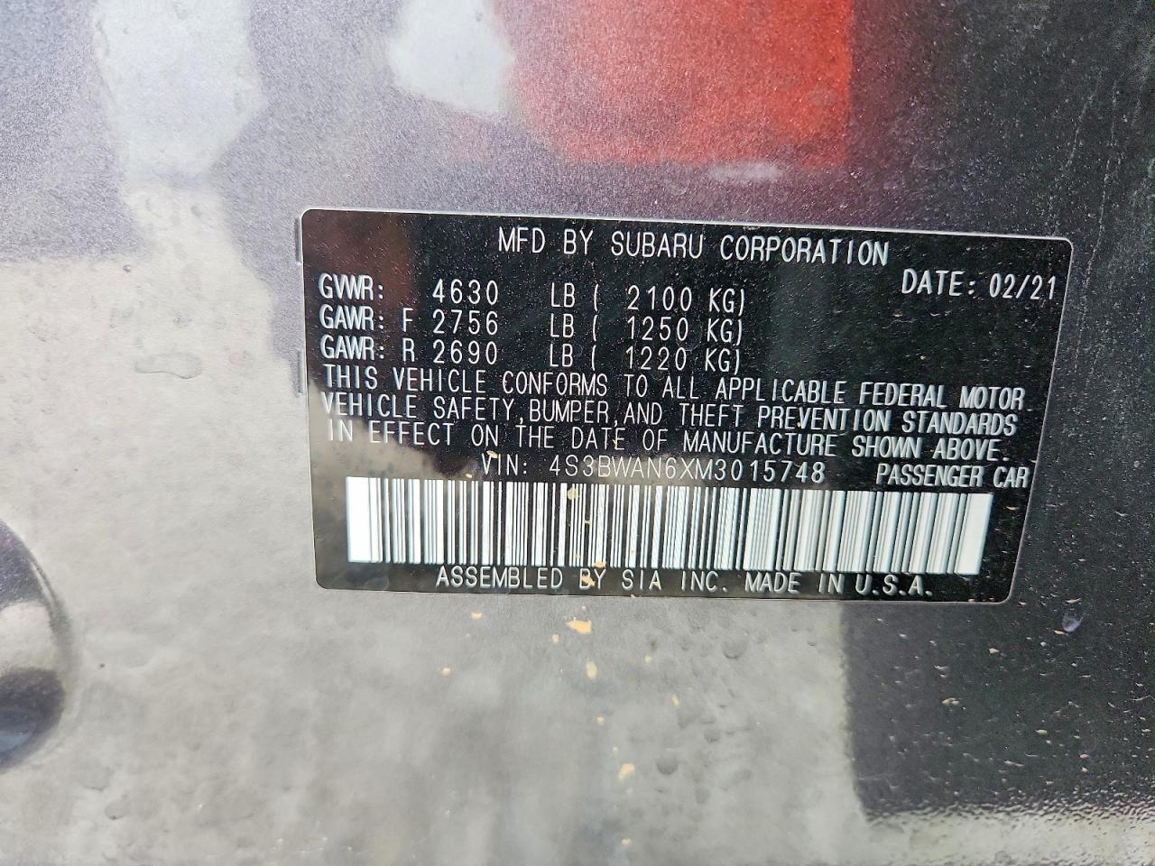 2021 SUBARU LEGACY