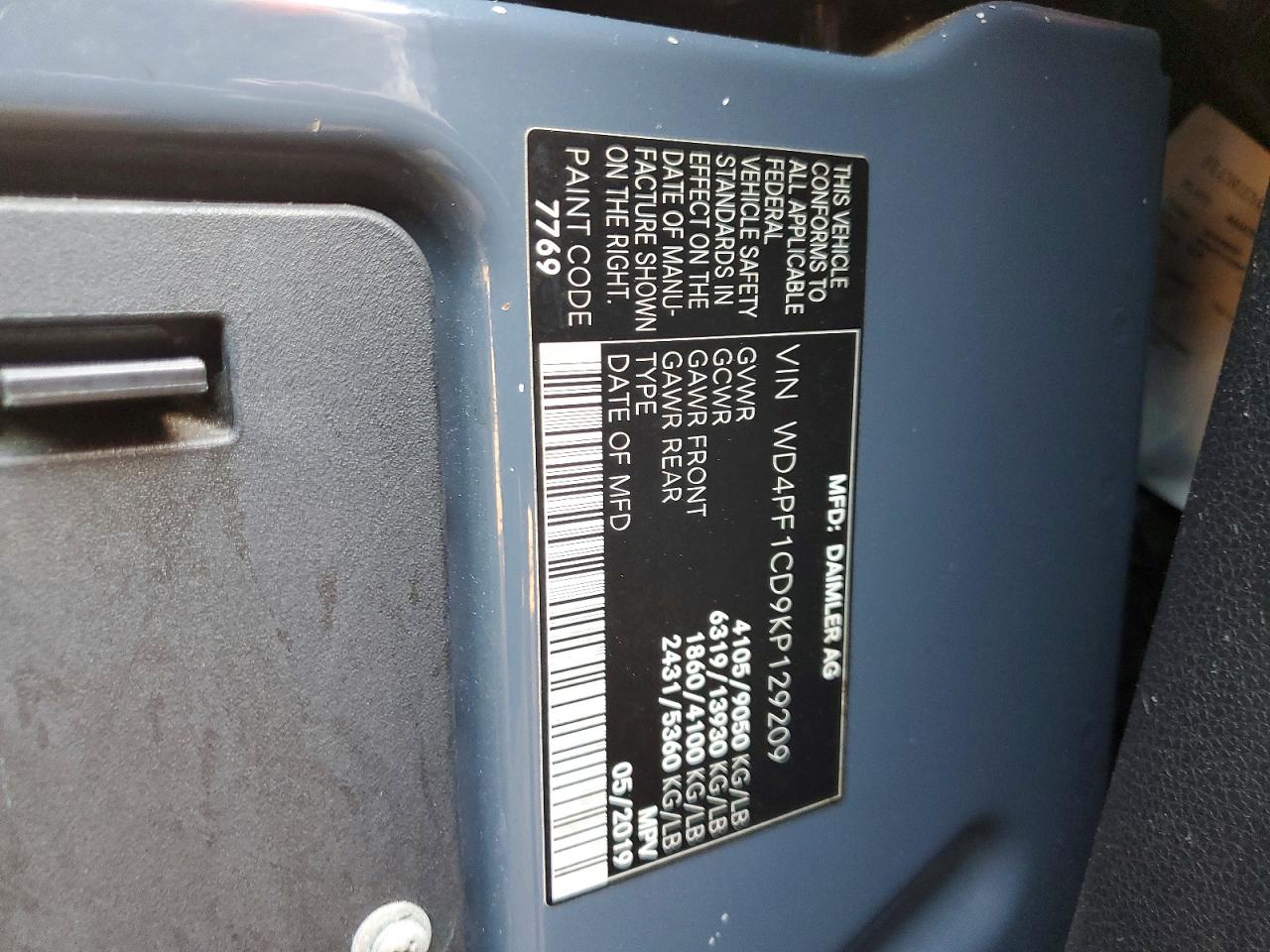 2019 MERCEDES BENZ SPRINTER