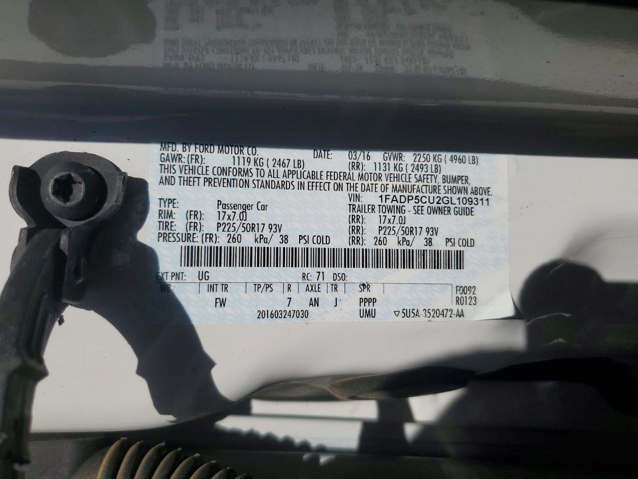 2016 FORD CMAX