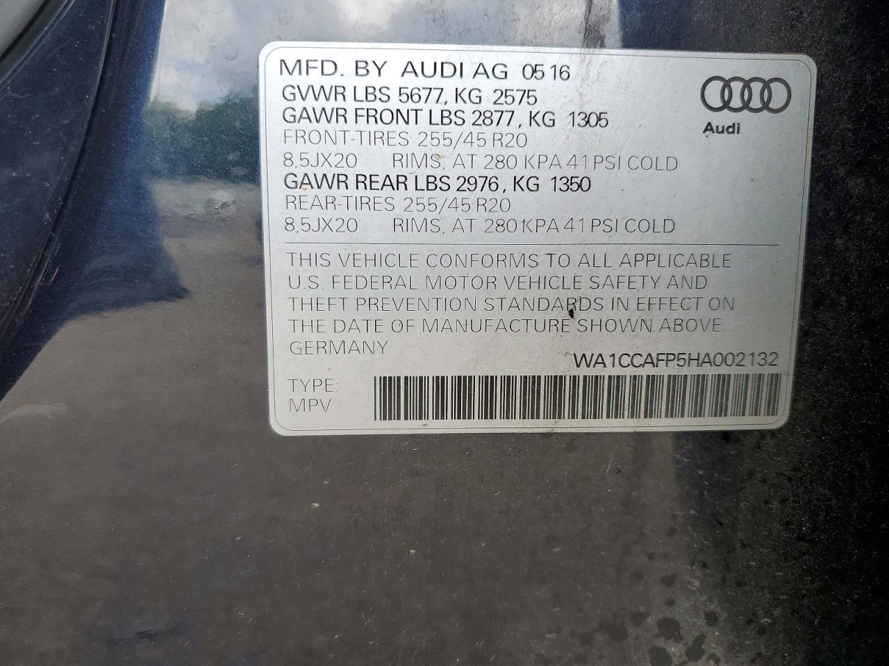 2017 AUDI SQ5