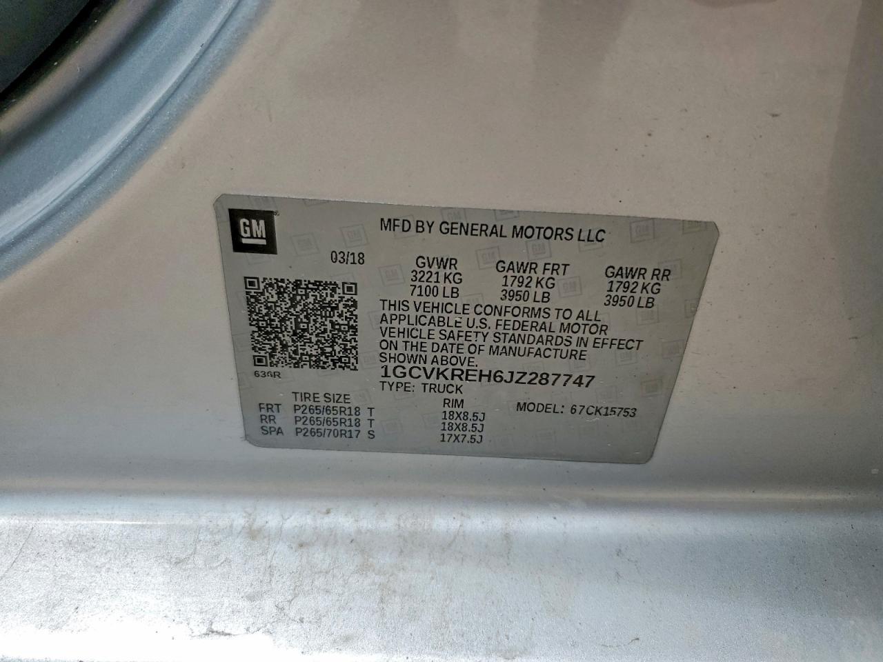 2018 CHEVROLET SILVERADO