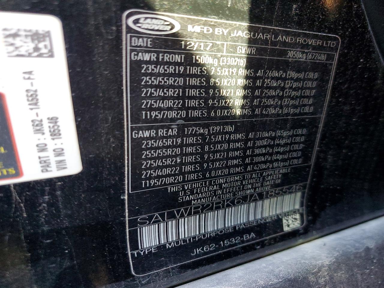 2018 LAND ROVER RANGEROVER