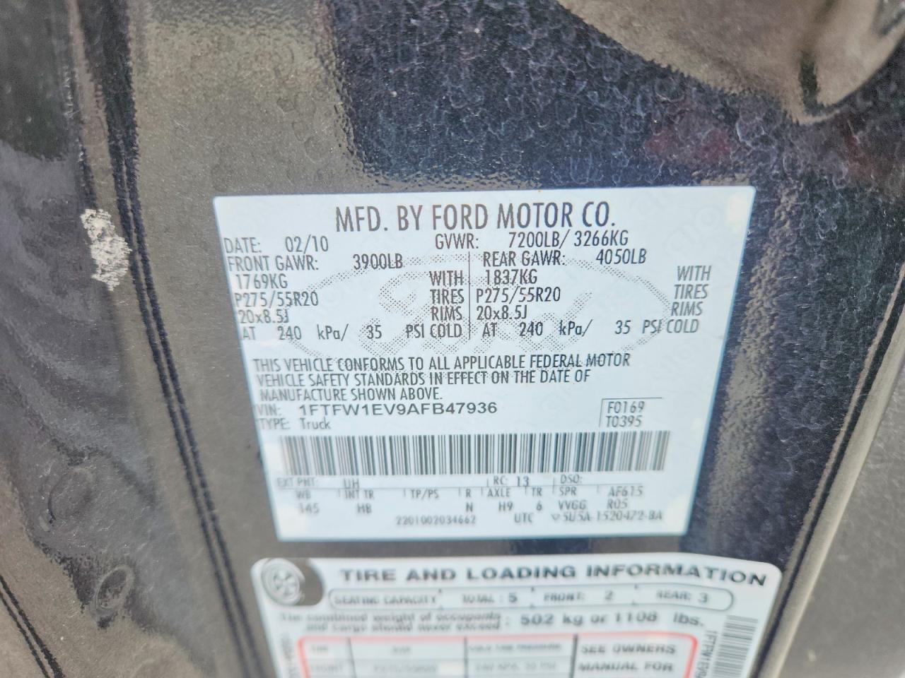 2010 FORD F150