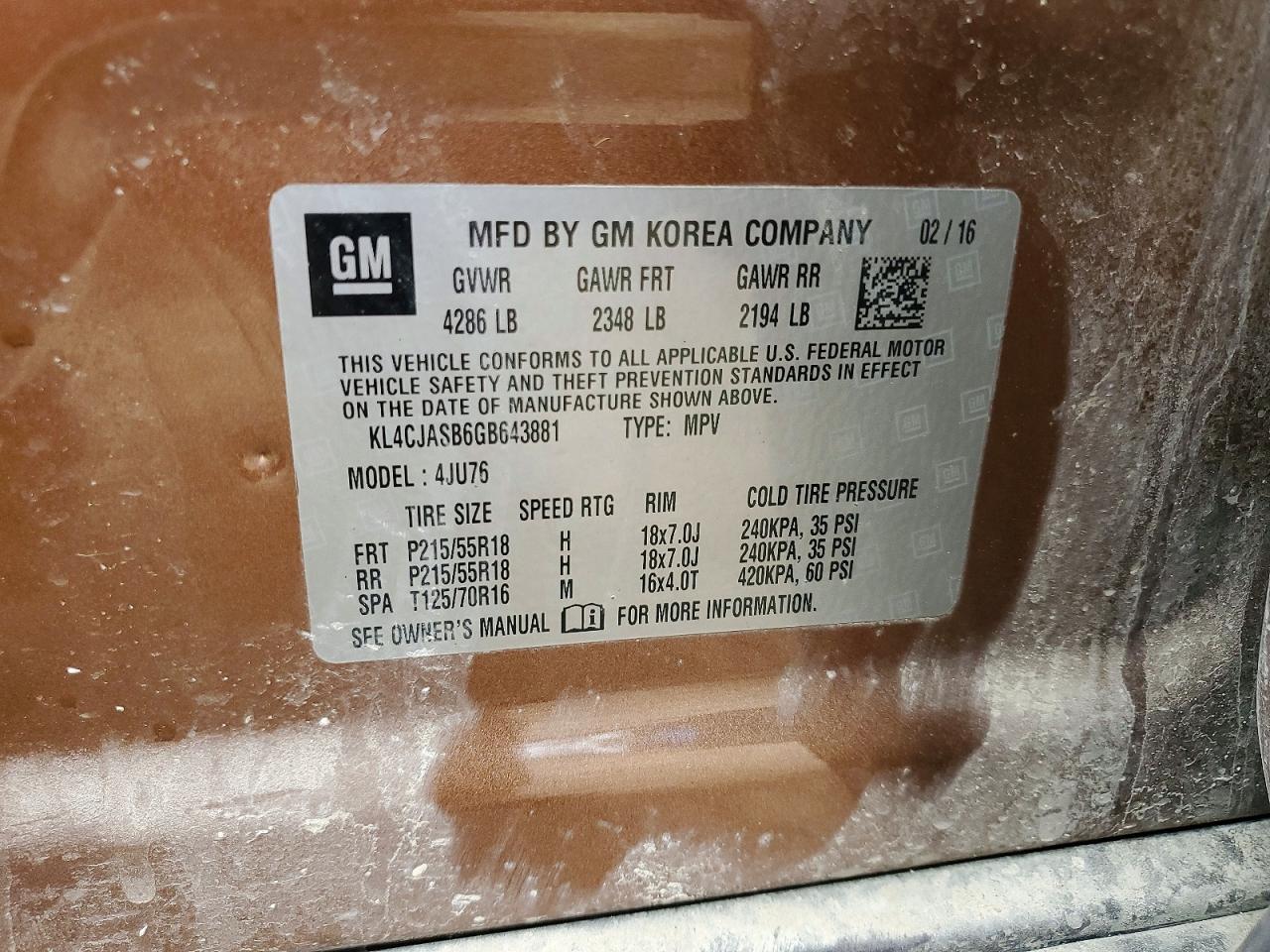 2016 BUICK ENCORE