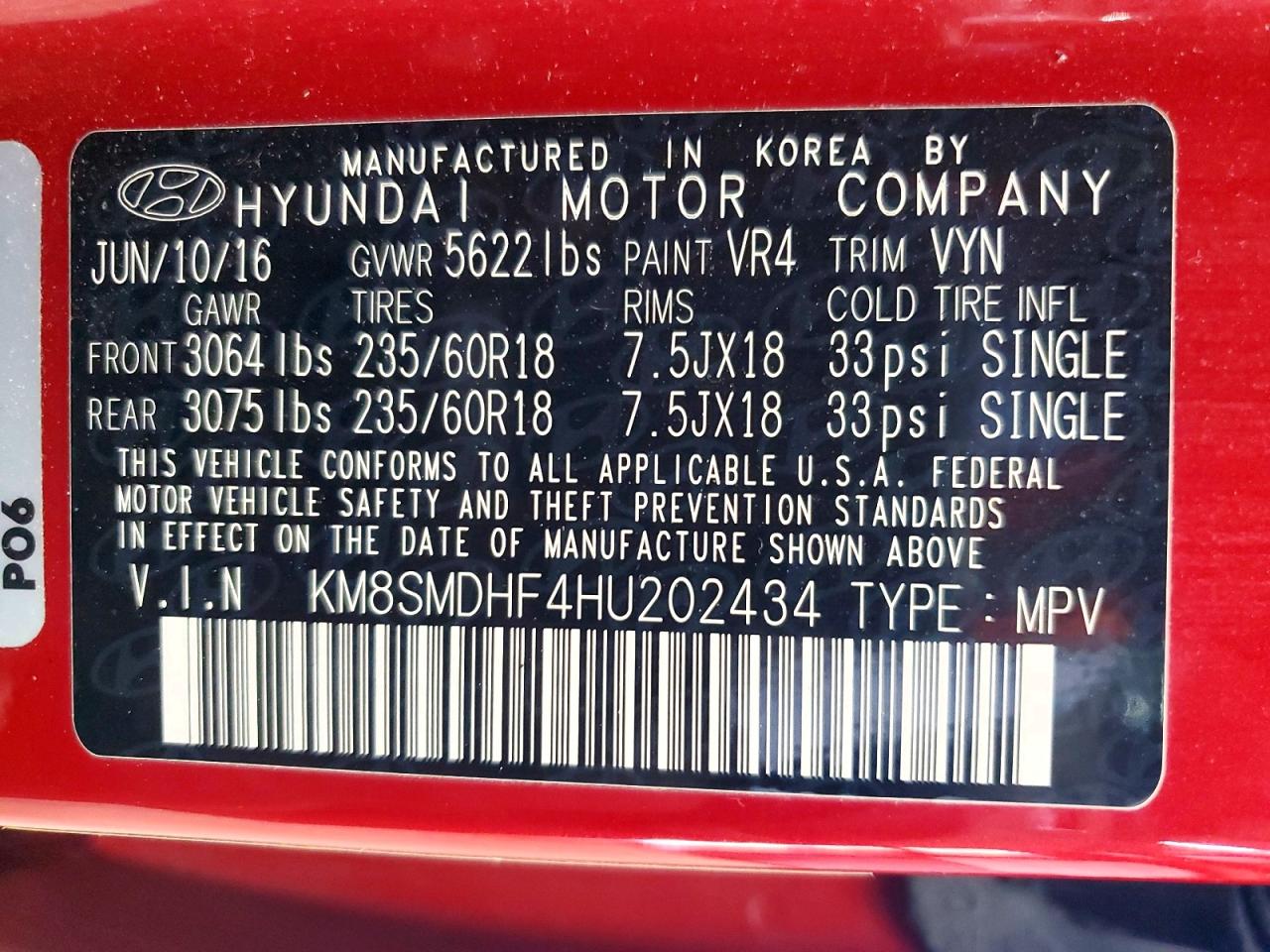 2017 HYUNDAI SANTA FE
