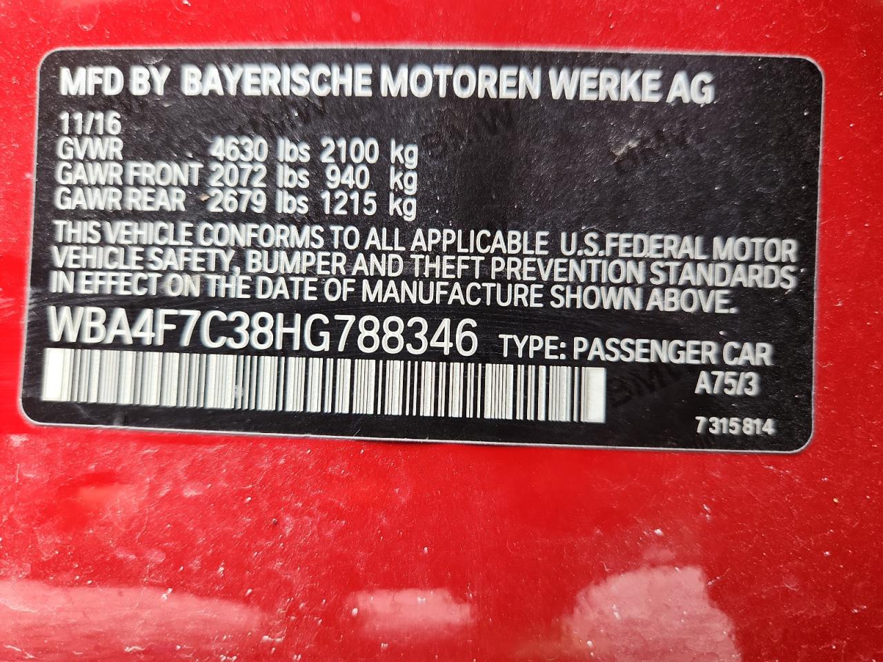 2017 BMW 4 SERIES
