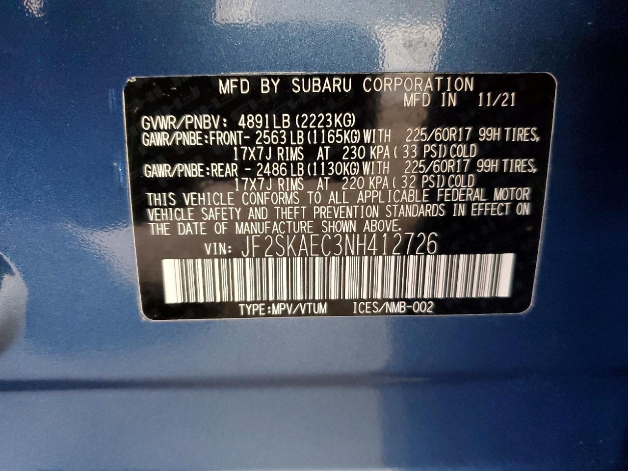 2022 SUBARU FORESTER