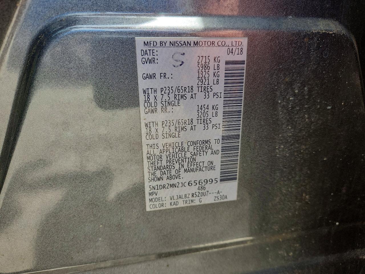 2018 NISSAN PATHFINDER
