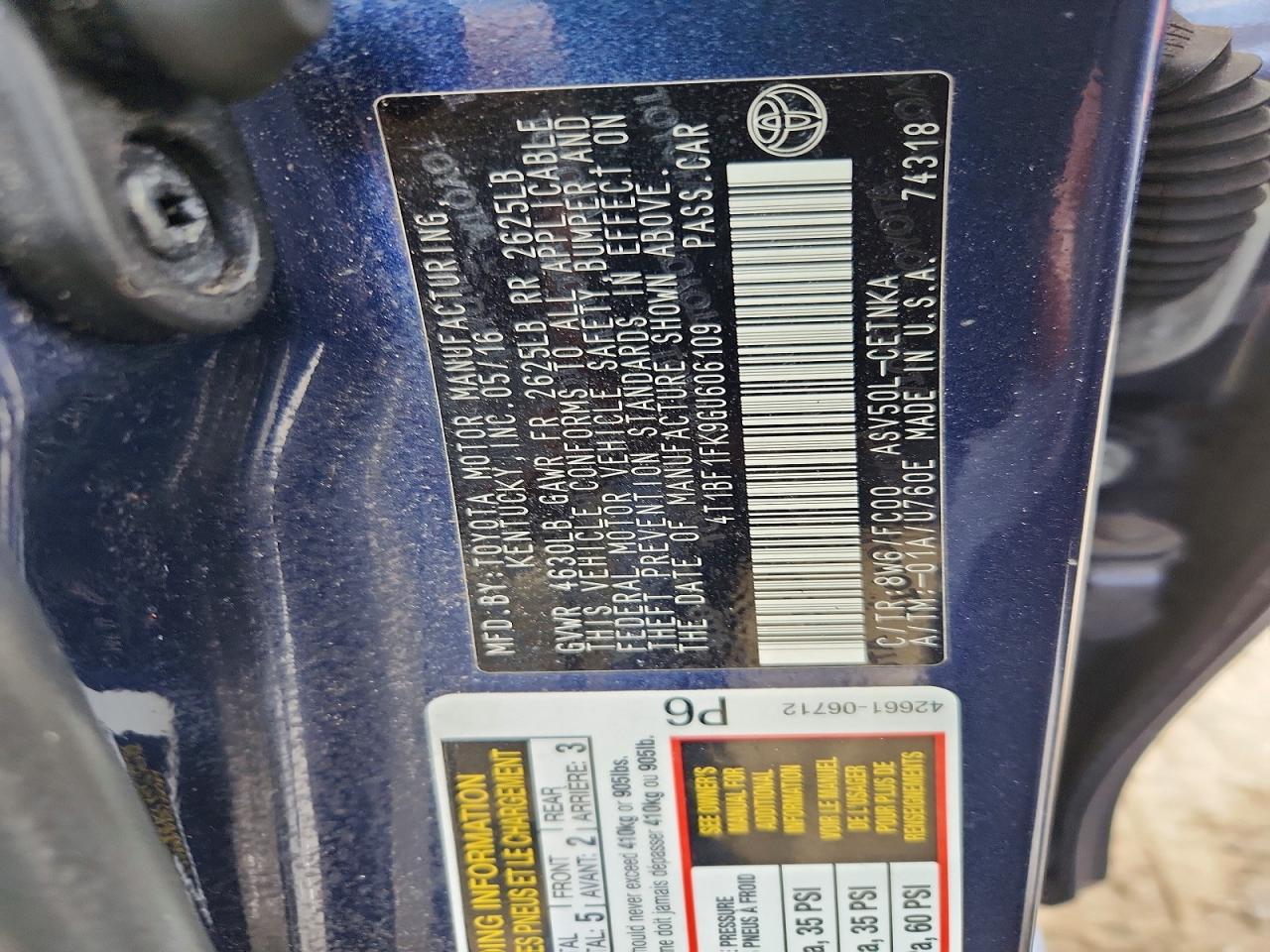 2016 TOYOTA CAMRY
