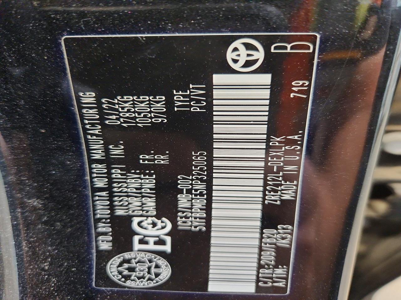 2022 TOYOTA COROLLA