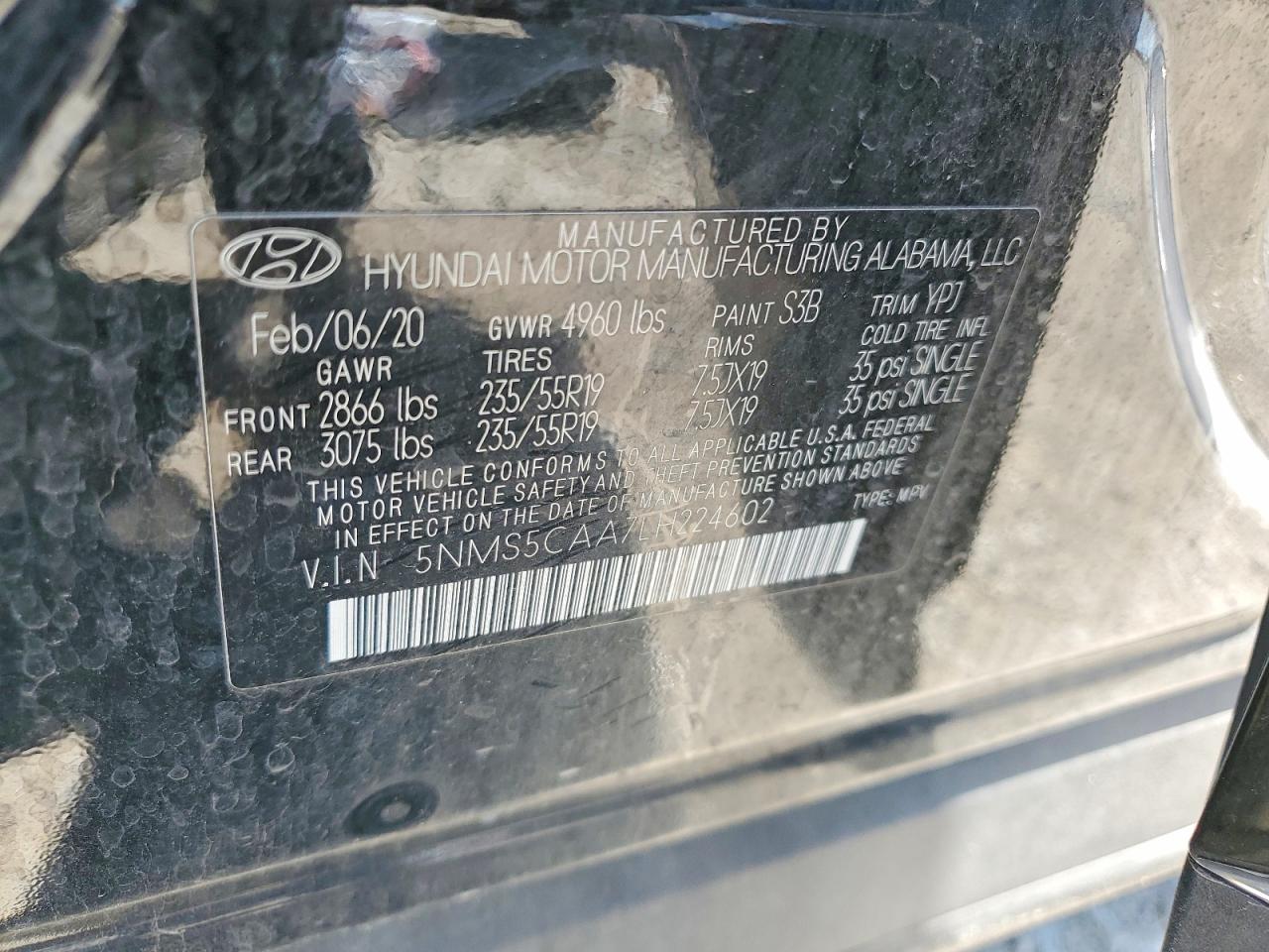 2020 HYUNDAI SANTA FE