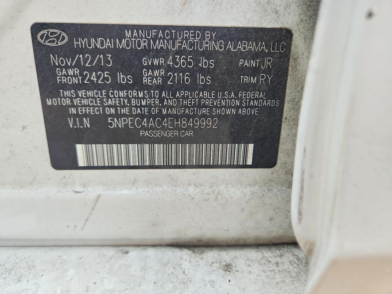 2014 HYUNDAI SONATA