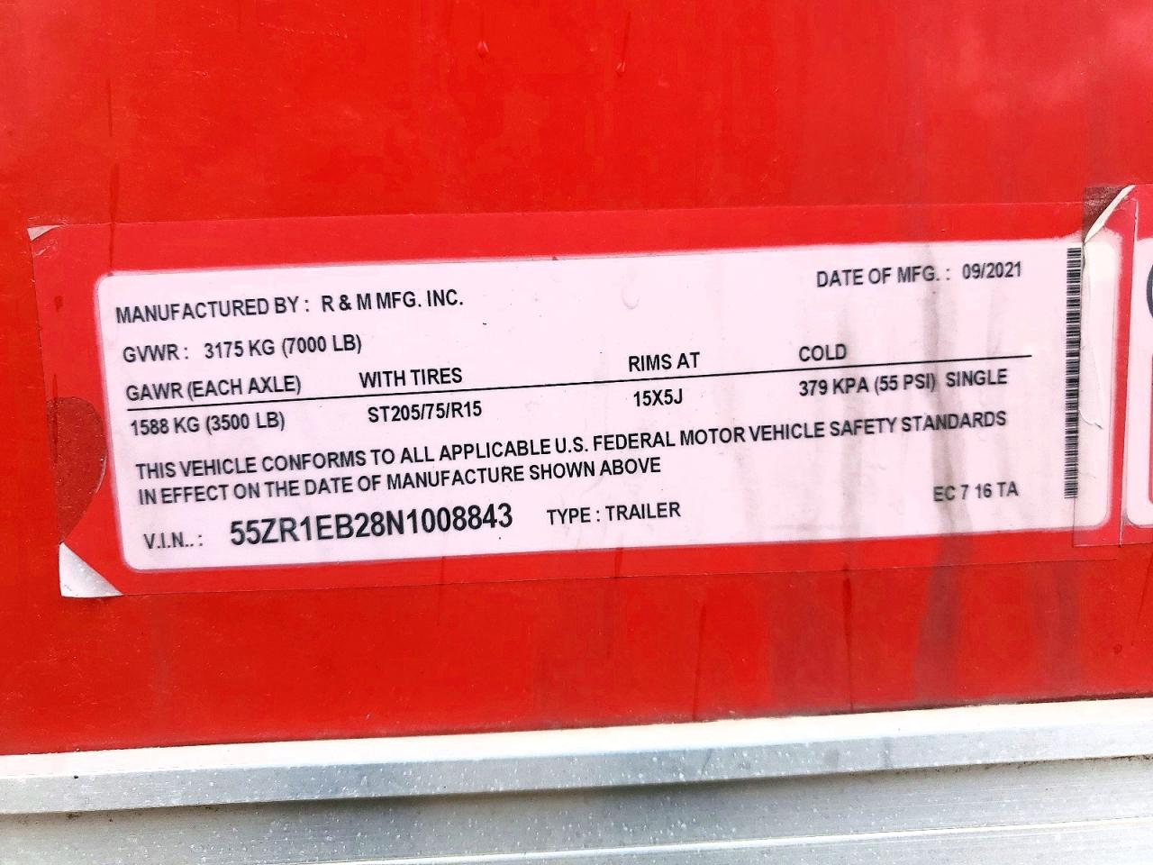 2022 R & M TRAILER MFG. I 