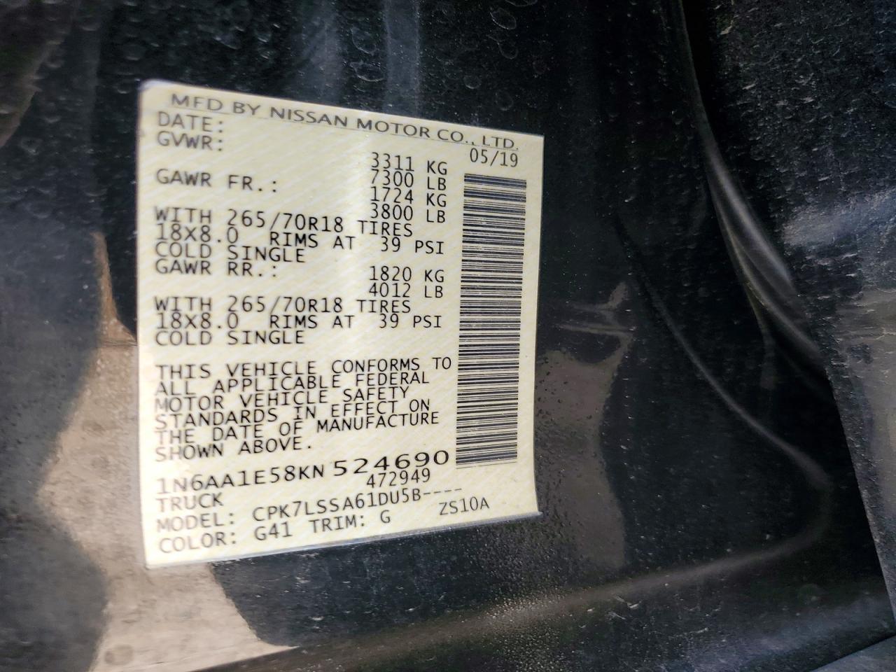 2019 NISSAN TITAN