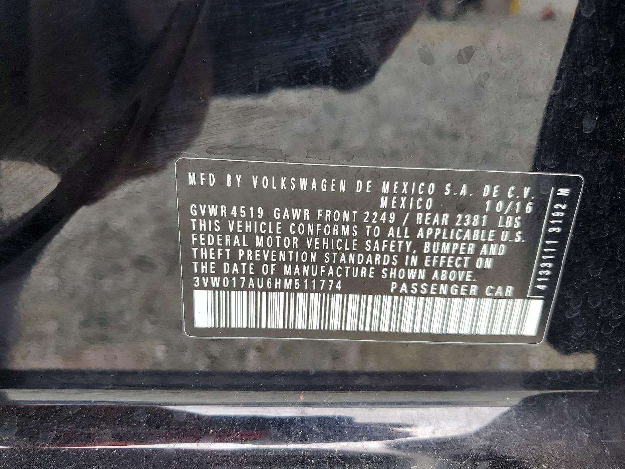 2017 VOLKSWAGEN GOLF