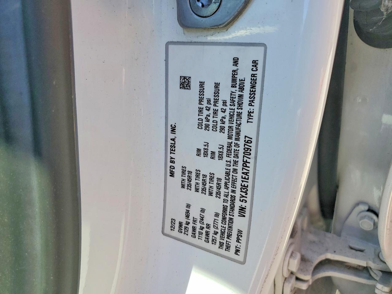 2023 TESLA MODEL 3