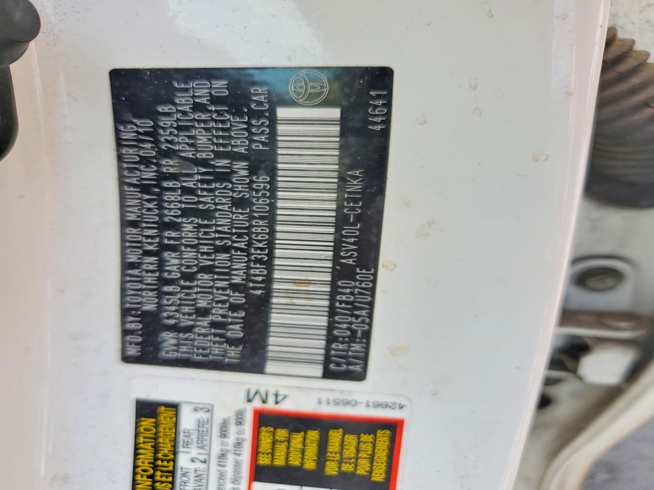 2011 TOYT CAMRY