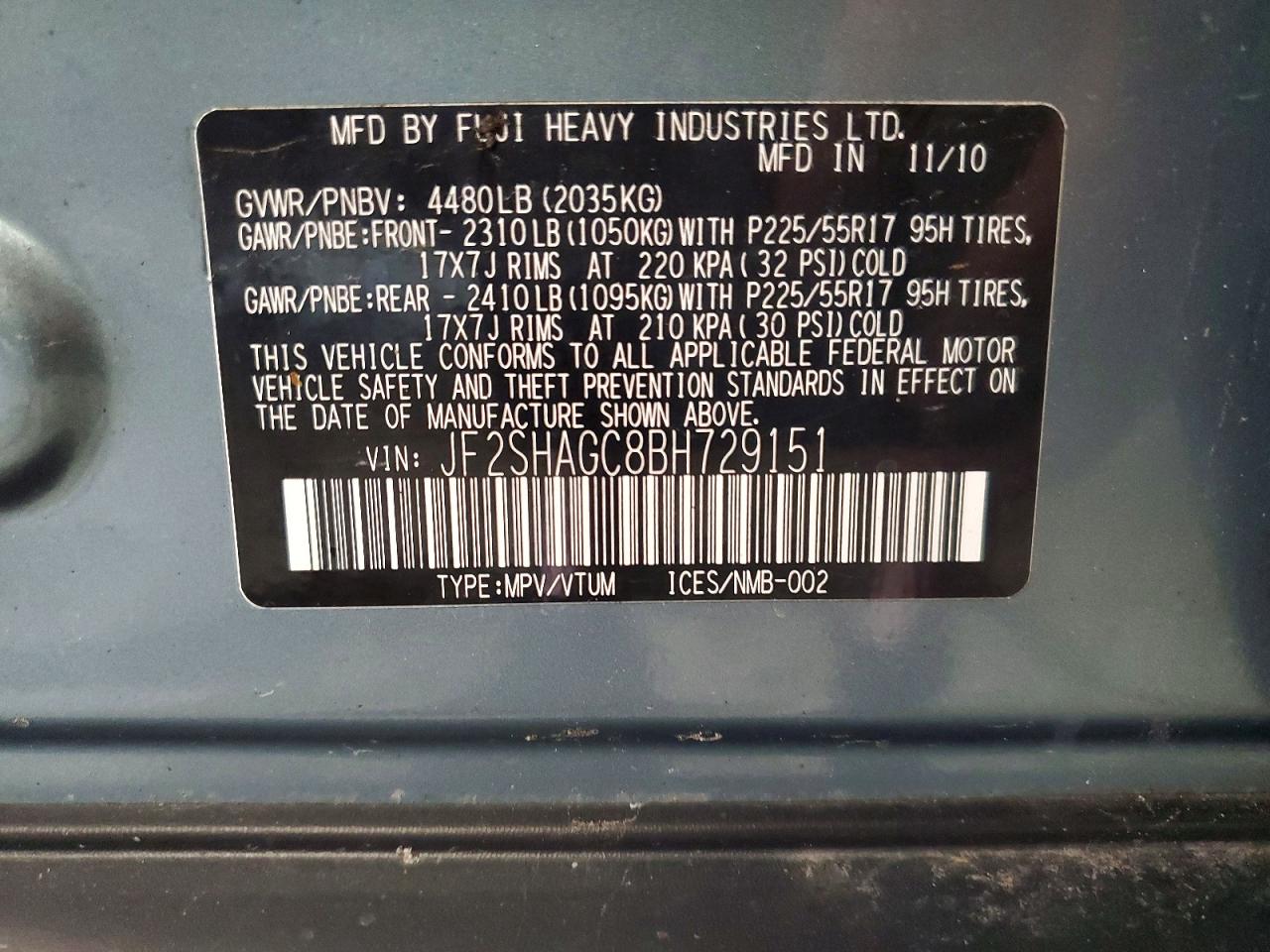 2011 SUBARU FORESTER