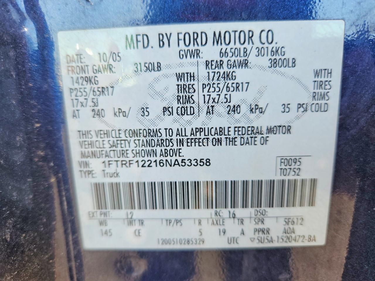 2006 FORD F150