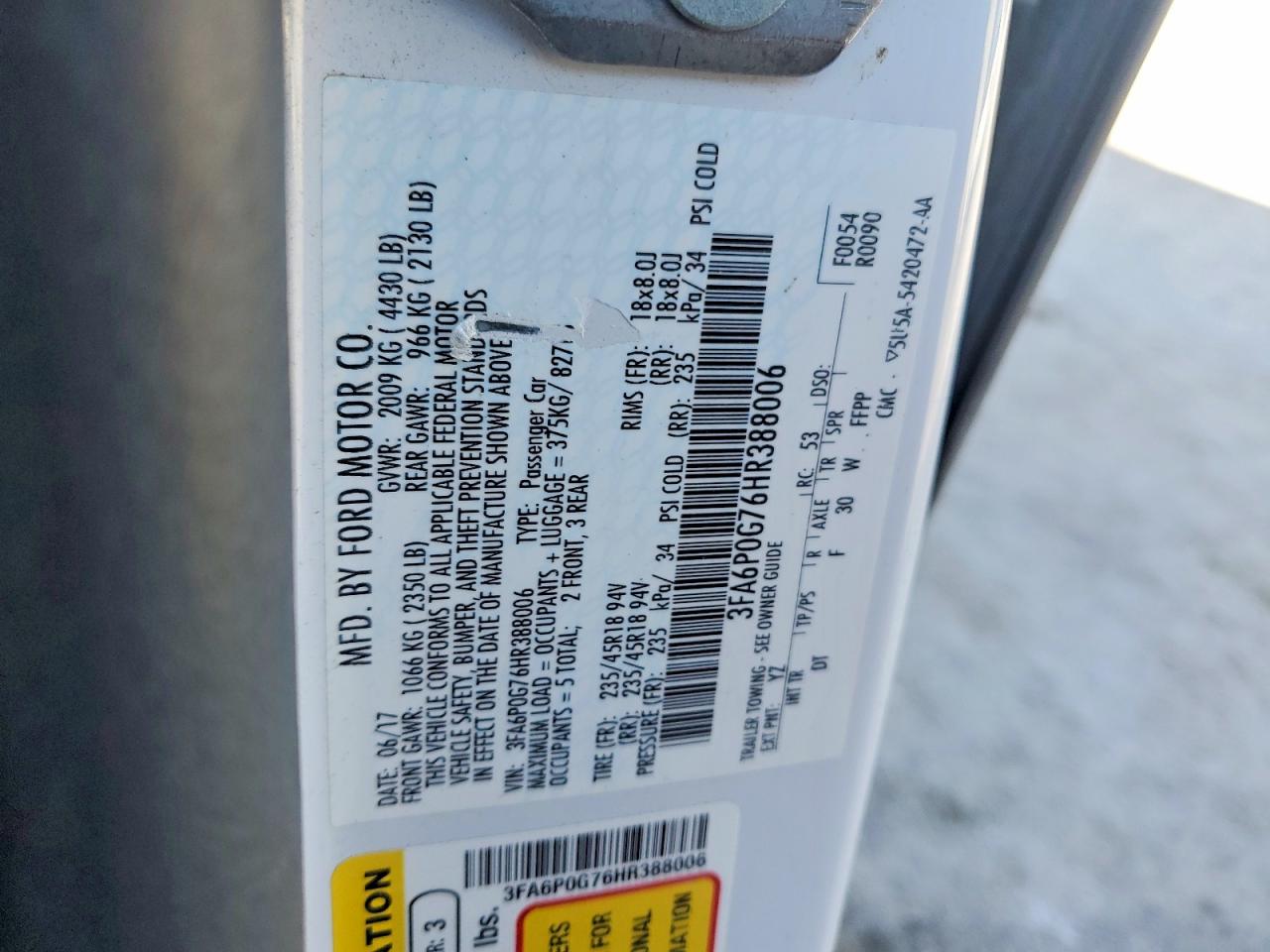 2017 FORD FUSION