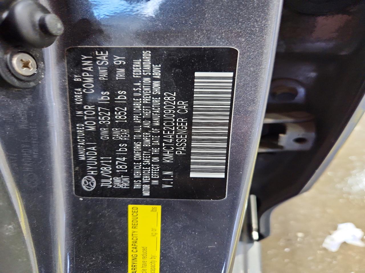 2012 HYUNDAI ACCENT