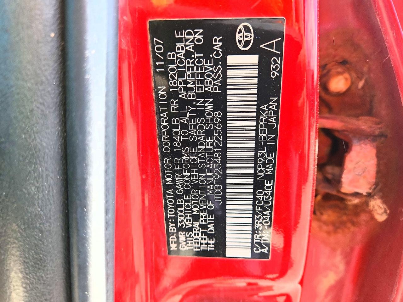 2008 TOYOTA YARIS