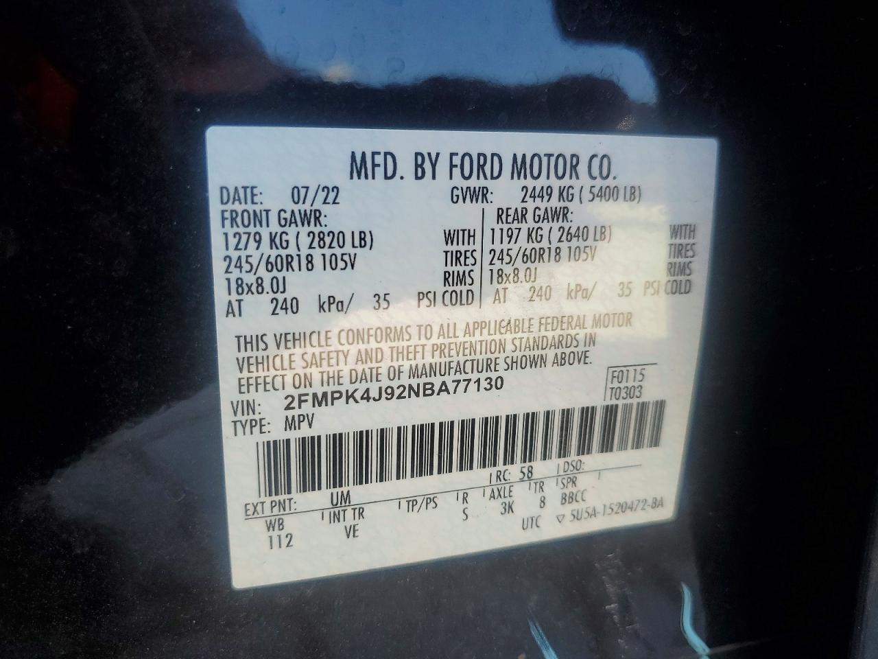 2022 FORD EDGE