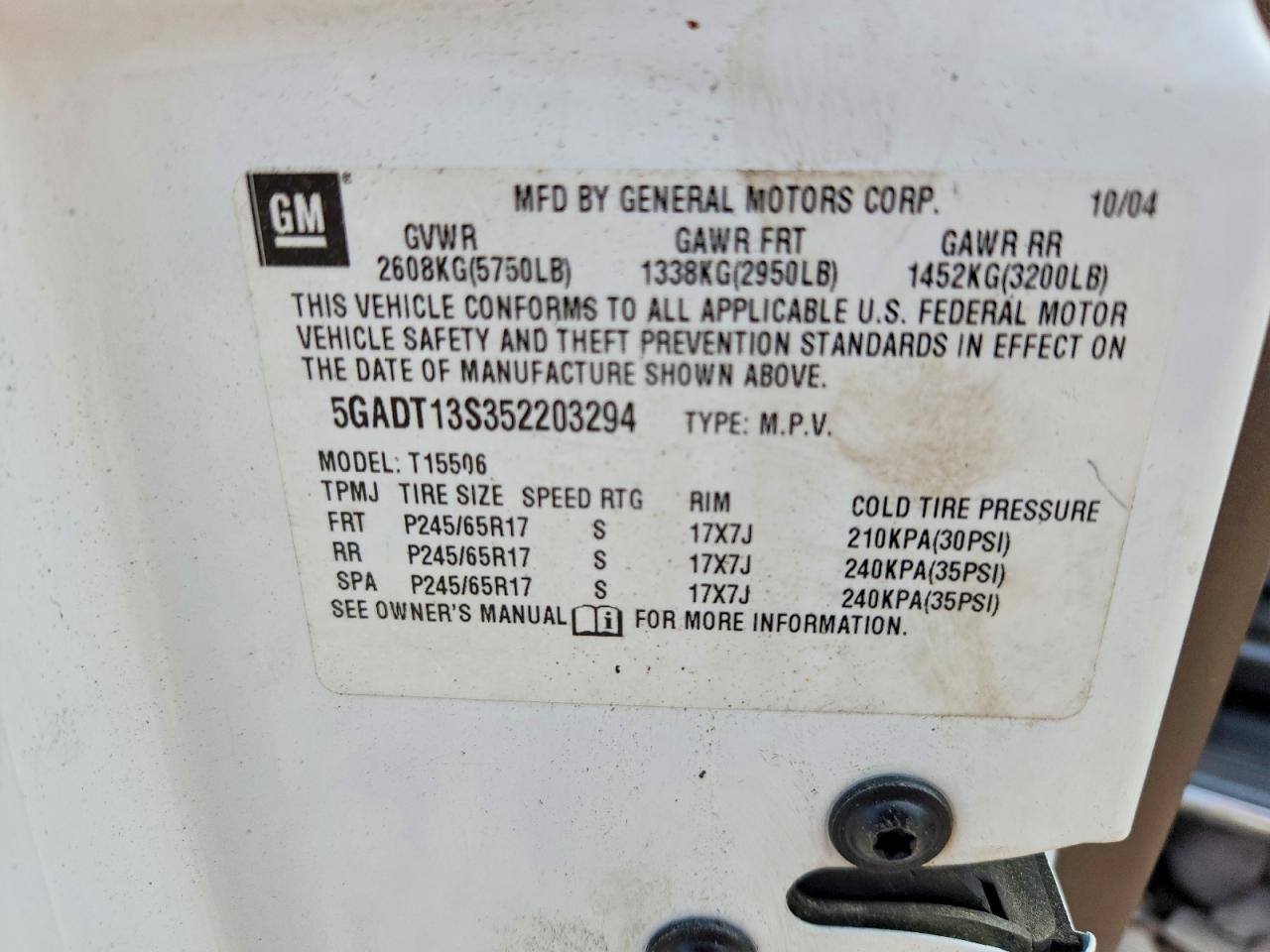 2005 BUICK RAINIER