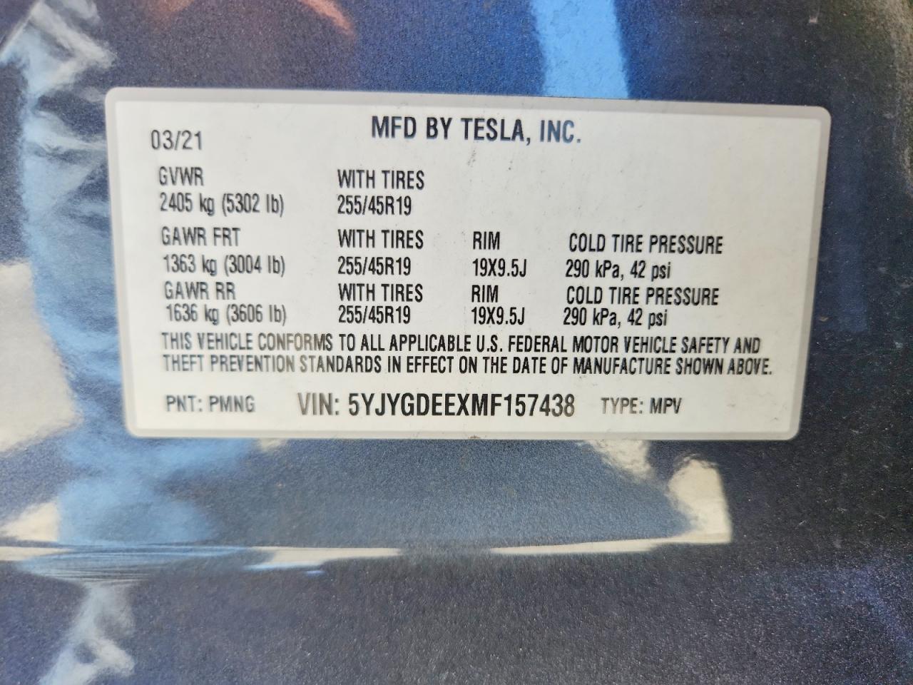2021 TESLA MODEL Y
