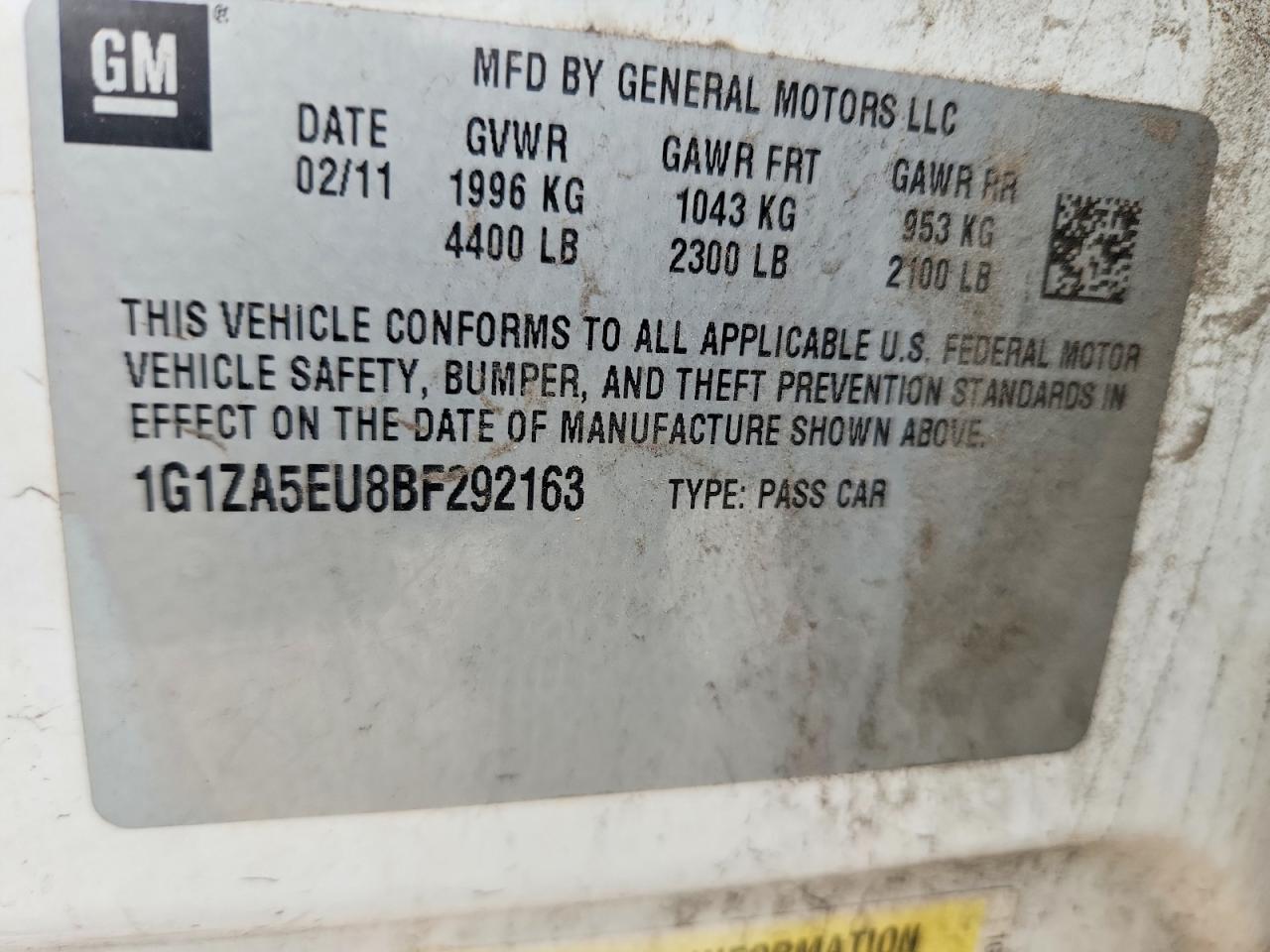 2011 CHEVROLET MALIBU
