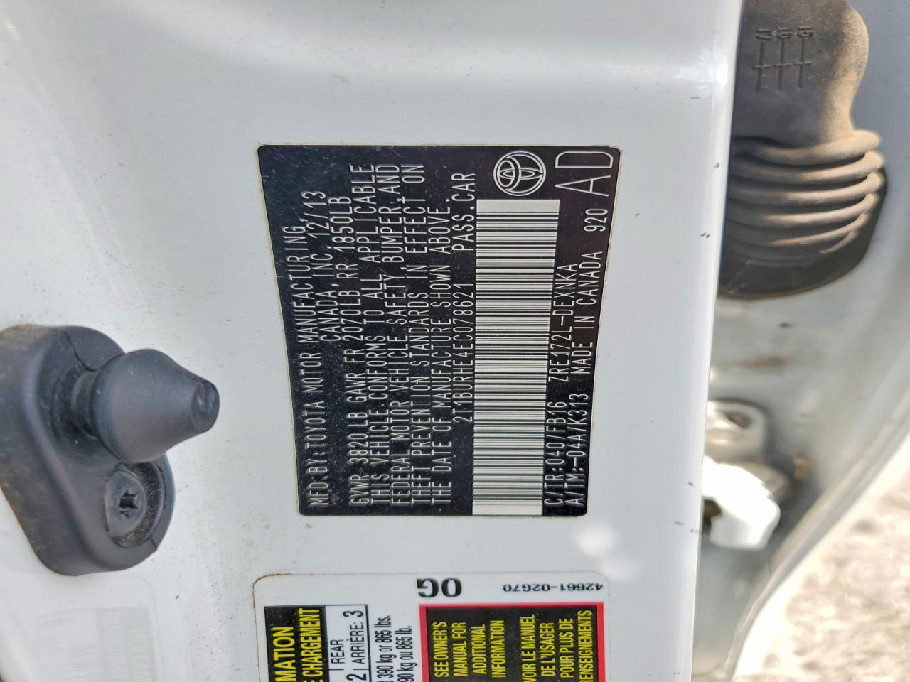 2014 TOYOTA COROLLA