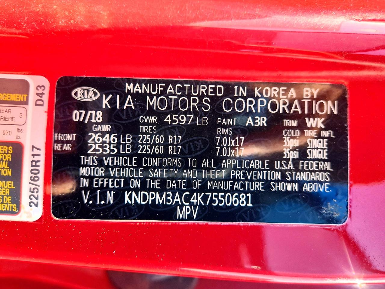 2019 KIA SPORTAGE
