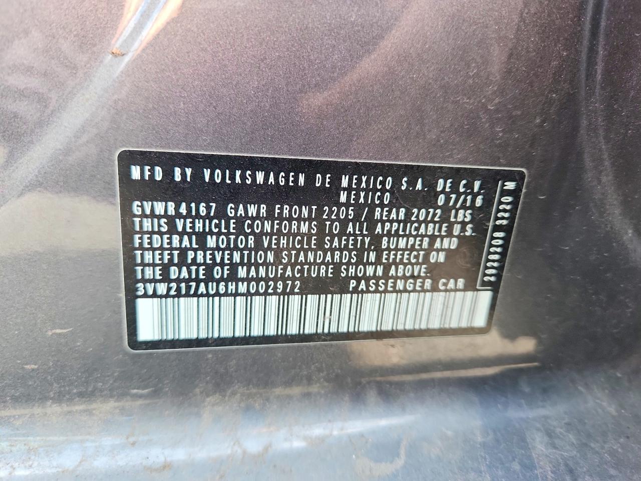2017 VOLKSWAGEN GOLF