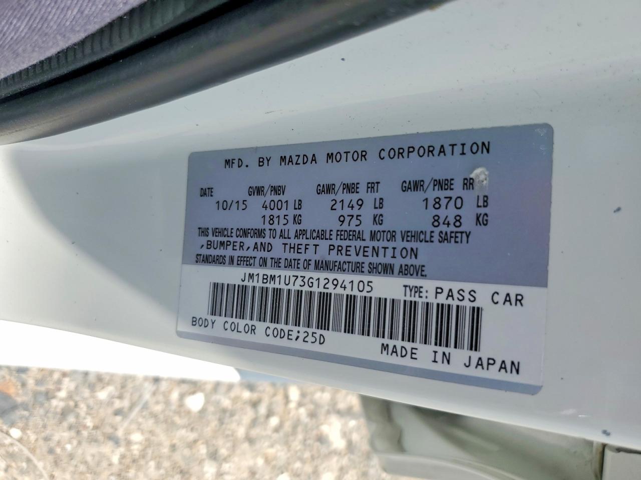 2016 MAZDA 3