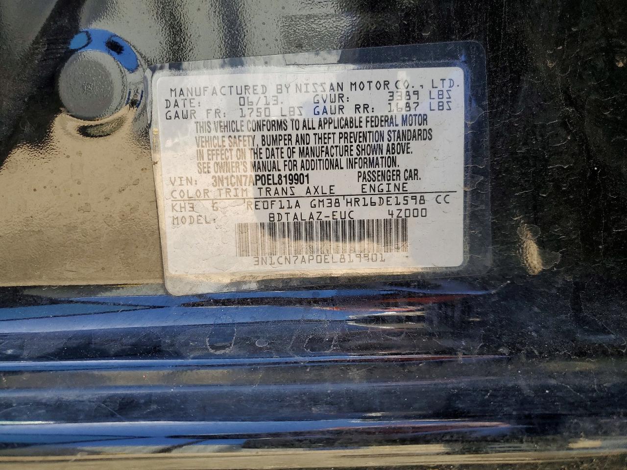 2014 NISSAN VERSA
